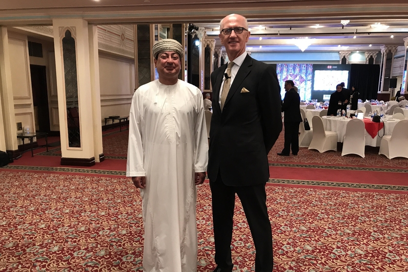 Mr. Andrew Long, CEO HSBC Oman, with Mr. Ali Hassan Moosa, CEO OBA